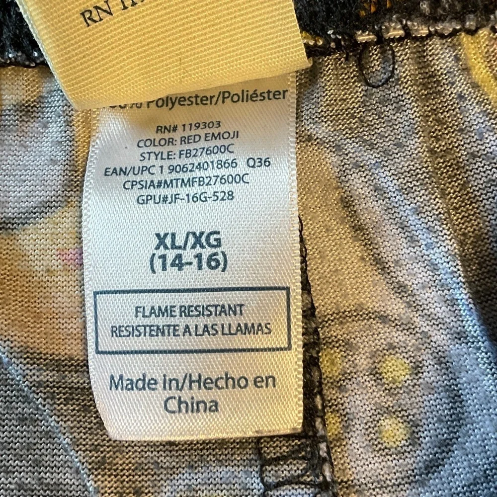 Faded Glory Black Emoji Print Kids Pajama Bottoms